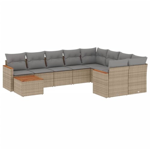  10-dijelni set vrtnih sofa od poliratana s jastucima Slike