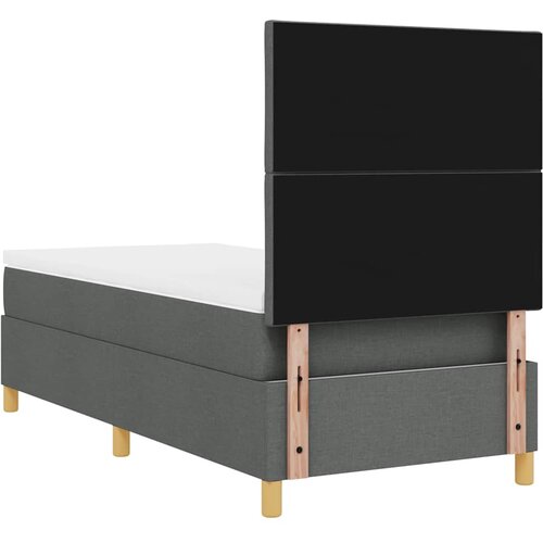 LED Box Spring Krevet Tamno siva 100 x 200 cm tkanina Slike