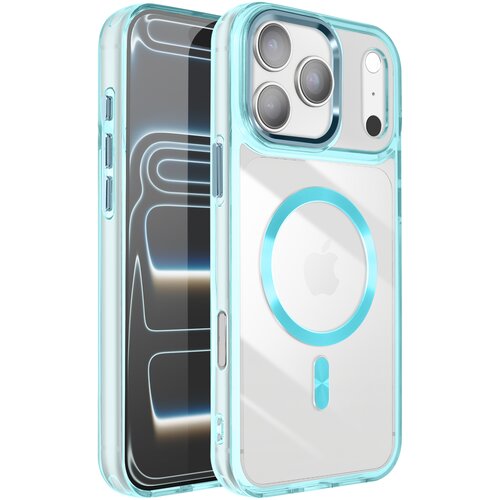 AVIZAR Ovitek za iPhone 17 Pro, kolekcija Crystal Color, združljiv z MagSafe, Turkizna, (5000189521) Cene