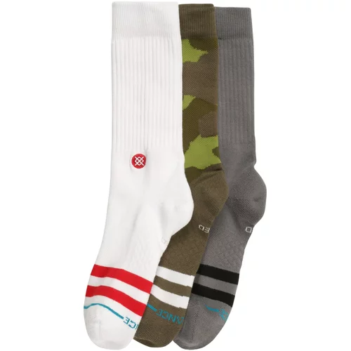 Stance Sportske čarape 'The Og' siva / maslinasta / svijetlozelena / bijela