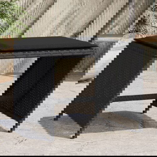 VidaXL Vrtni stolci s jastucima 4 kom crni 40x40x35 cm od poliratana Slike