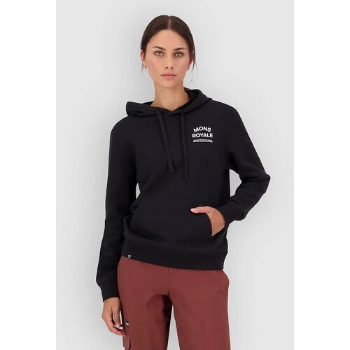 Mons Royale Inversion Merino Pulover s kapuco black Cene