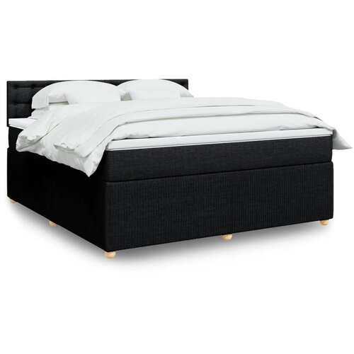 vidaXL Box spring postelja z vzmetnico črna 180x200 cm blago Cene