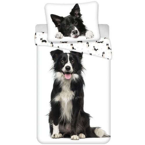 Jerry Fabrics Enojna bombažna otroška posteljnina 140x200 cm Border Collie – Cene