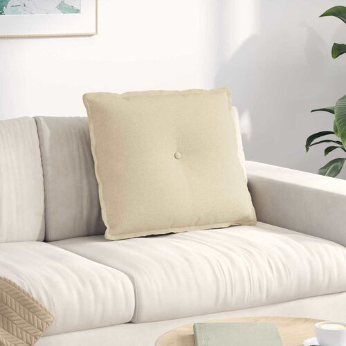 vidaXL Poglavni vzglavnik krema 60 x 19 x 50 cm blago Cene