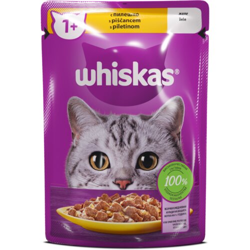 Whiskas 1+ piletina u želeu 85 g Cijene