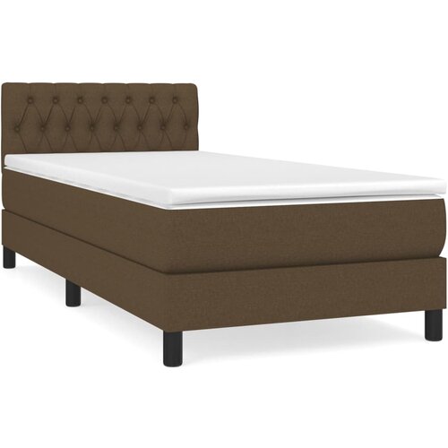 Maison Chic Box spring postelja - Vzmetna postelja z vzmetnico temno rjava 100x200 cm blago SL6765, (21901907) Slike