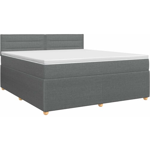 Boxspring krevet s madracem Tamnosiva 140 x 190 cm Tkanina 190 x 144 x 100.5 cm Slike
