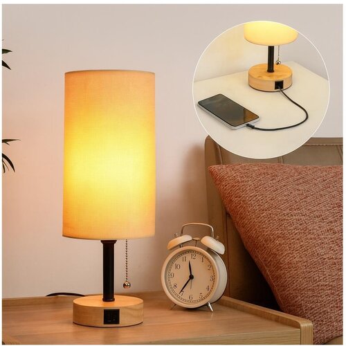  Brilagi - Stona lampa sa USB priključkom TABLON 1xE27/25W/230V hrast/crna/bež Cene