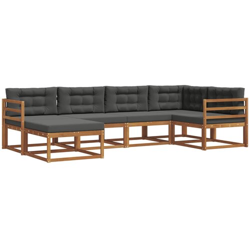  Set vanjskih sofa 6 kom. Prirodna i antracit Smeđa 325 x 166,5 x 73 cm Slike