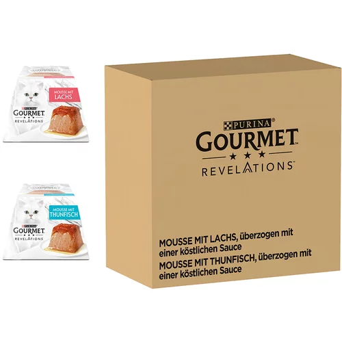 Gourmet Varčno pakiranje Revelations Mousse mačja hrana 48 x 57 g - Losos in tuna