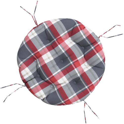 VidaXL Okrogla blazina rdeča karo &amp;Oslash; 60 x 11 cm oxford tkanina, (21061214) Slike