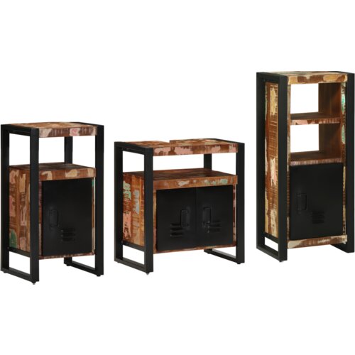  Set namje&amp;scaron;taja za kupaonicu 3 pcs Čvrsto reciklirano drvo Slike