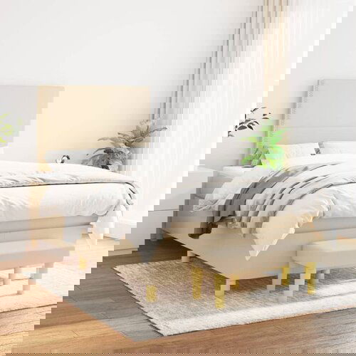 The Living Store Box spring postelja z vzmetnico krem 120x200 cm blago - Box Spring Postelja, (21514089) Cene