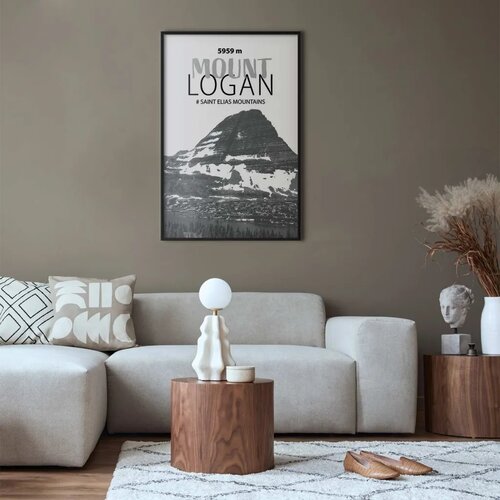  Plakat - The majestic Mount Logan mountain peak crown of mountains mountain landscape 29.7x42 Crni okvir Cene