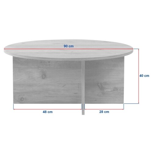  Konferencijski sto VERUM fi 90 cm borovina Slike