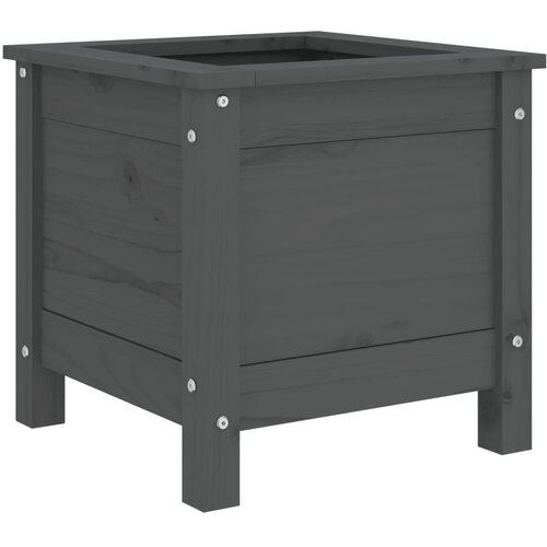 Maison Chic Vrtno cvetlično korito - Cvetlični Lonec sivo 40x40x39 cm trdna borovina, (21789503) Slike