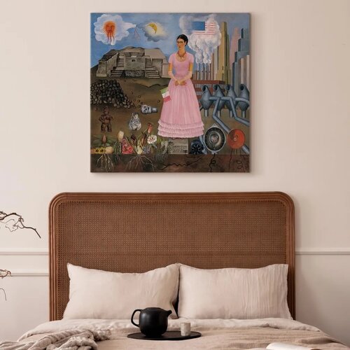  Slika - Frida Kahlo &amp;ndash; Self-Portrait on the Borderline Between Mexico and the United States 80x80 Akustična Slike