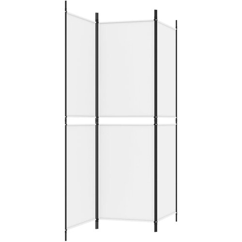  pregrada s 3 panela bijela 150 x 180 cm od tkanine Slike