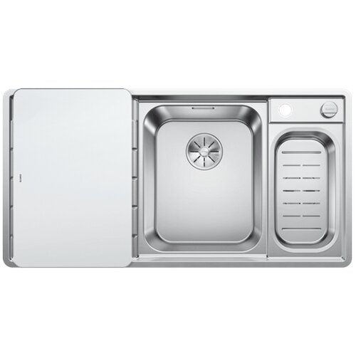 Blanco sudoper AXIS III 6 S-IF InFino INOX 18/10, BAZEN DESNO, pribor 18/10 + bijela staklena daska, s dalj. upr. Cijene