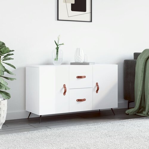 The Living Store Komoda visok sijaj bela 100x36x60 cm inženirski les - Komoda, (21662588) Slike