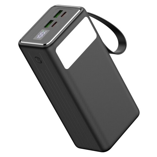 Power bank 40000 mAh 65W PD 2xUSB-A + 2xUSB-C sa LED svetiljkom i USB-C kablom 1m Slike
