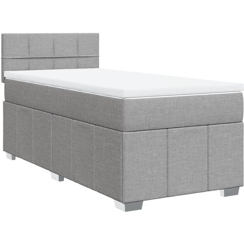 Maison Chic Box spring postelja - Vzmetna postelja z vzmetnico svetlo siva 80x200 cm blago SL17670, (21895260) Cene