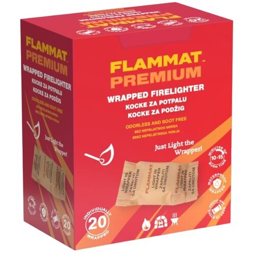 Flammat kocke za podžig PREMIUM - 20 posamezno zavitih kock v škatli Cene