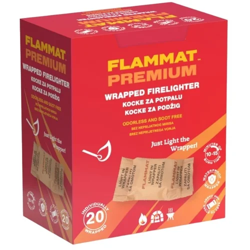 Flammat kocke za podžig PREMIUM - 20 posamezno zavitih kock v škatli