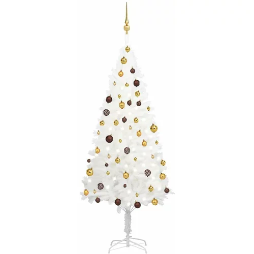  Umjetno božićno drvce LED sa setom kuglica bijelo 180 cm