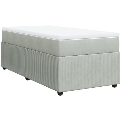 vidaXL Box spring postelja z vzmetnico svetlo siva 80x200 cm žamet, (21308861) Cene