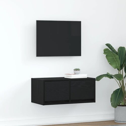 vidaXL TV omarica črna hrast 60x31x25,5 cm inženirski les Cene