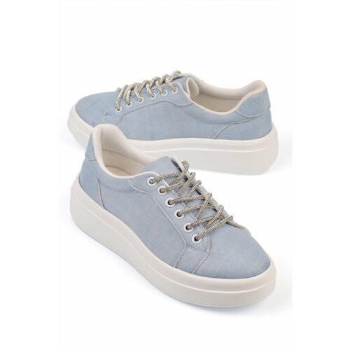 Capone Outfitters Capone Round Toe Lace-Up Light Blue Jeans Women's Sneakers Slike
