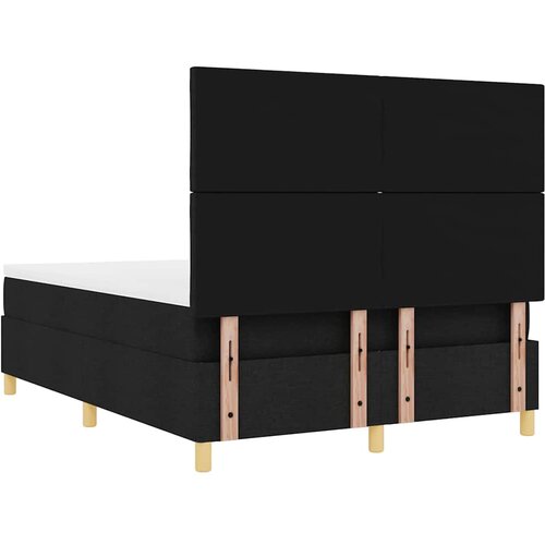  LED Box Spring Krevet s uzglavljem Crna 140 x 200 cm tkanina Slike