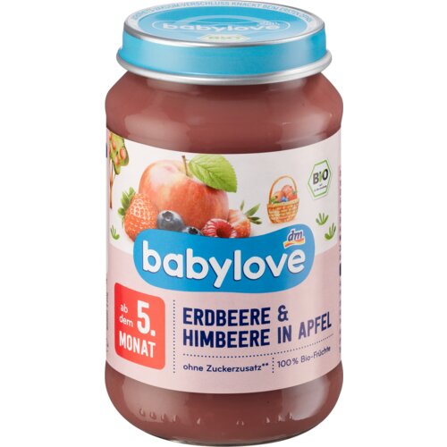 babylove Kašica - jagoda i malina u jabuci, od 5. meseca 190 g Cene