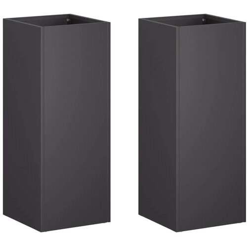  Vrtna saksija 2 kom. Crna 20 x 20 x 50 cm Čelična vrata - Crna 20 x 20 x 50 cm 2 Slike