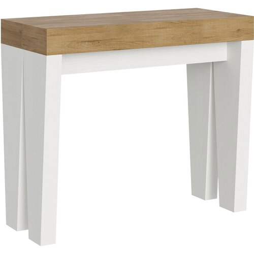 Ityhome 90 x 77 konzolna miza bela/rjava, (20847676) Slike
