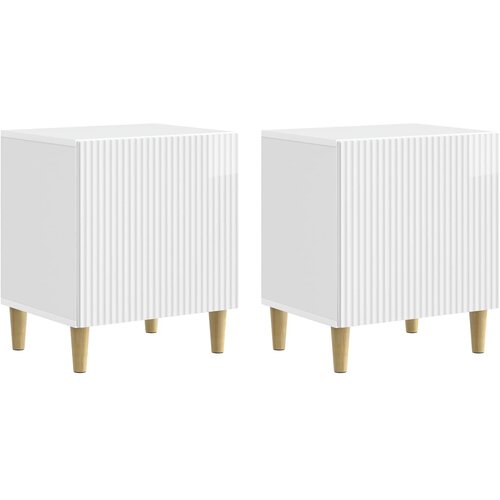 vidaXL Noćni ormar 2 pcs Bijela visokog sjaja 43 x 34 5 x 50 cm - Bijela visokog sjaja 2 Cijene