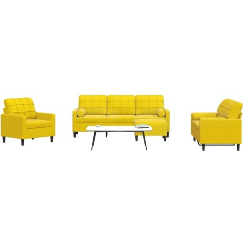 vidaXL 4-dijelni set sofa s jastucima žuti baršunasti Cijene