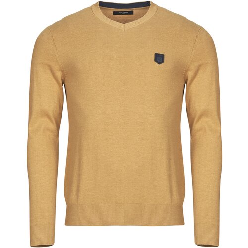 Jack &amp;amp; Jones Puloverji JPRBLURONALDO KNIT V-NECK Bež Slike
