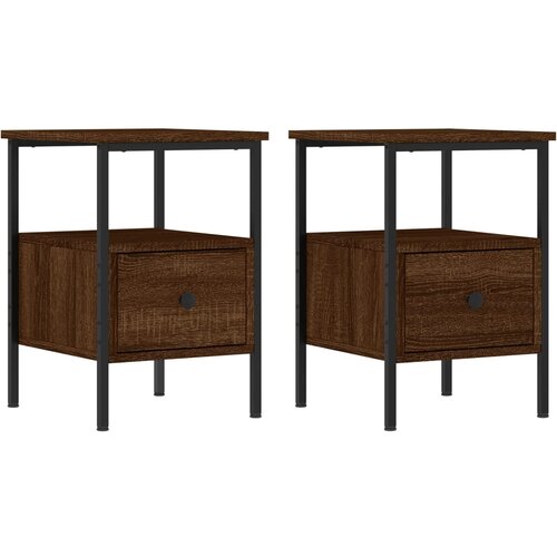 Maison Chic Dvo delni komplet Nočne omarice - Nočne mize rjavi hrast 34x36x50 cm inženirski les, (21687702) Slike