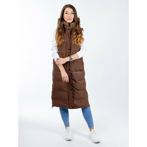 Glano Women's quilted vest - brown Slike