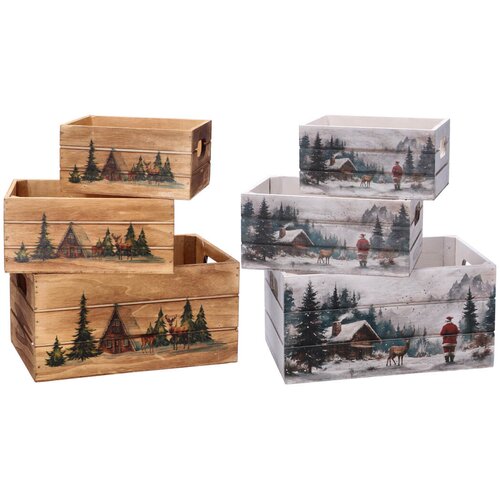 Ad trend Novoletni zabojček 26x16xh13cm / več barv / les, (5000267461) Cene