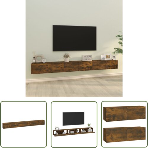 The Living Store Komplet TV omaric 3-delni dimljen hrast konstruiran les - Komplet TV Omaric, (21738323) Cene