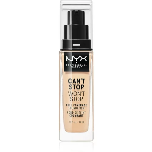 NYX Professional Makeup Can't Stop Won't Stop Full Coverage Foundation visoko prekrivni tekoči puder odtenek 06 Vanilla 30 ml