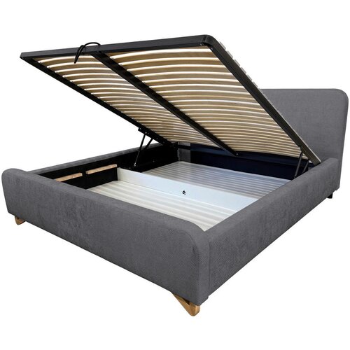 MID.YOU oblazinjena postelja 180 cm x 200 cm , les, umetna masa, tekstil, leseni material antracit Slike