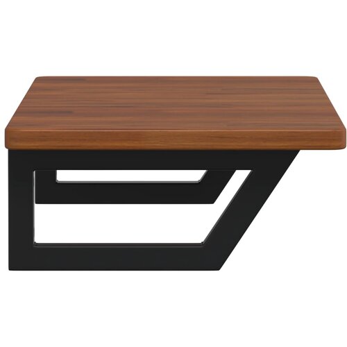  Zidna polica za umivaonik od čelika i masivne hrastovine Smeđa 80 x 40 x 2.5 cm Slike