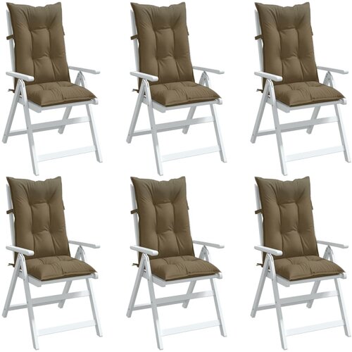 VidaXL Jastuci za stolice 6 kom pro&amp;scaron;arano smeđesivi 120x50x7cm tkanina Slike