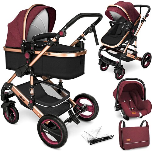  Kombinirana kolica 3u1 Kiduku KDWG-004 - bordo/crna Cijene