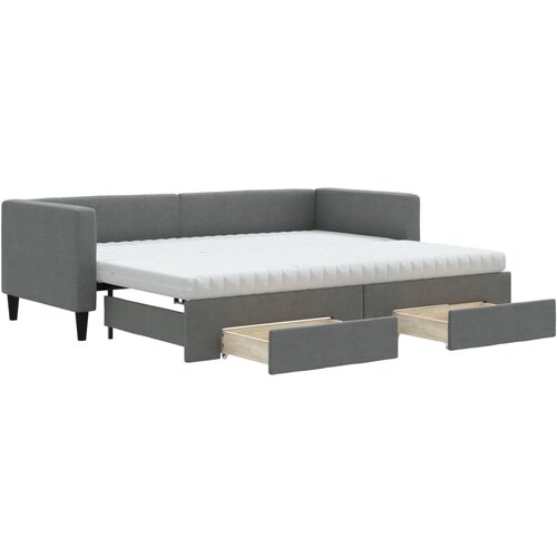 vidaXL Izvlečna dnevna postelja s predali temno siva 80x200 cm blago, (20787806) Cene